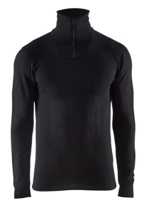 Afbeeldingen van BLÅKLÄDER Onderhemd zip-neck XWARM 4894 zwart 2XL