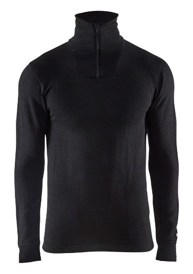 Afbeeldingen van BLÅKLÄDER Onderhemd zip-neck XWARM 4894 zwart L