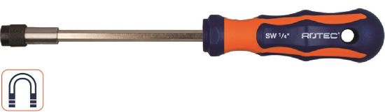 Afbeeldingen van ROTEC Bitschroevendraaier ¼" magnetisch snelspan 2K-heft 130MM