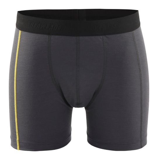Afbeeldingen van BLÅKLÄDER Boxershort 100% merino XLIGHT 1847 donkergrijs/geel XL
