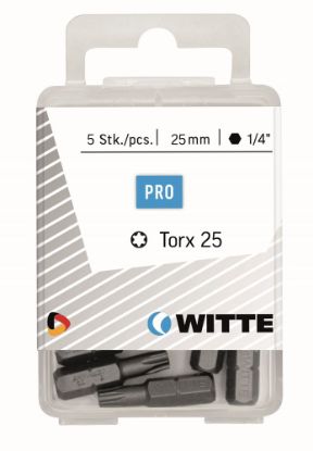 Afbeeldingen van WITTE Bitset ¼" 5x TORX T10 25MM