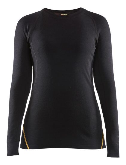 Afbeeldingen van BLÅKLÄDER Onderhemd vlamvertragend dames 68% merinowol 7213 zwart 2XL