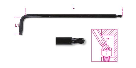 Afbeeldingen van BETA Haakse stiftsleutel lang TORX 97BTXL 20