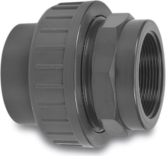 Afbeeldingen van VDL Koppeling PVC-U type A grijs ¼"X10MM binnendraad/lijmmof 16bar