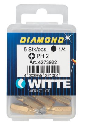 Afbeeldingen van WITTE Bitset ¼" 10x FLEX TiN PZ3 25MM