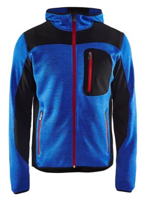 Afbeeldingen van BLÅKLÄDER Gebreid vest met softshell 4930 korenblauw/zwart 2XL