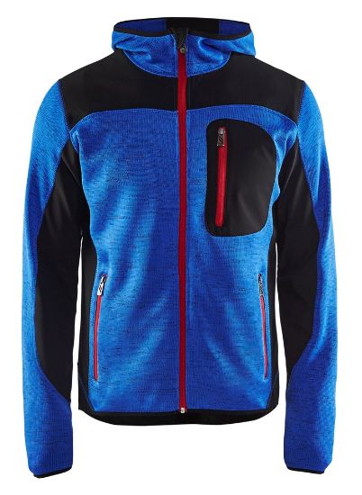 Afbeeldingen van BLÅKLÄDER Gebreid vest met softshell 4930 korenblauw/zwart 2XL
