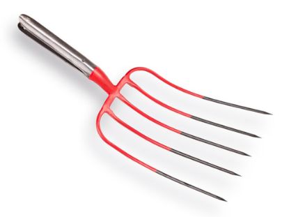 Afbeeldingen van Mestvork met 5-tands rood zonder steel