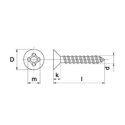 Afbeeldingen van WINTECH spaanplaatschroef platkop TX20 RVS A2 4X40MM