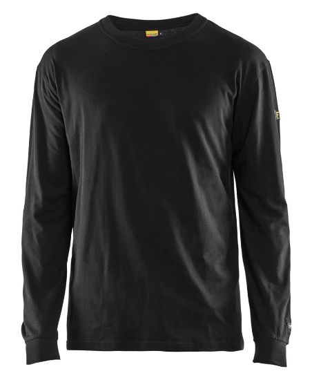 Afbeeldingen van BLÅKLÄDER T-shirt vlamvertragend met lange mouwen 3483 zwart 2XL
