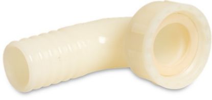 Afbeeldingen van Bocht 90° PA (nylon) wit ½"X12MM wartel binnendraad/slangtule 16bar