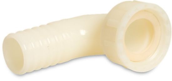 Afbeeldingen van Bocht 90° PA (nylon) wit ¾"X16MM wartel binnendraad/ slangtule 16bar