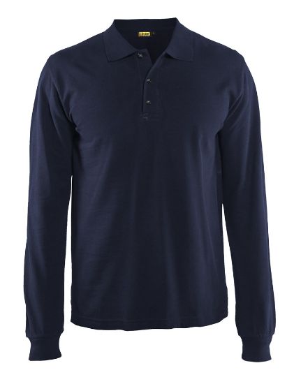 Afbeeldingen van BLÅKLÄDER Poloshirt met lange mouwen 3388 marineblauw 4XL