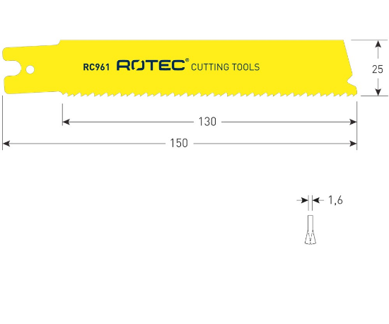 Afbeeldingen van ROTEC Reciprozaagblad RC961 5x