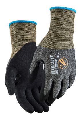 Afbeeldingen van BLÅKLÄDER Handschoen snijbestendig C nitril-gedipt 2981 zwart 10