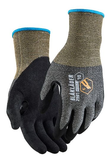 Afbeeldingen van BLÅKLÄDER Handschoen snijbestendig C nitril-gedipt 2981 zwart 10