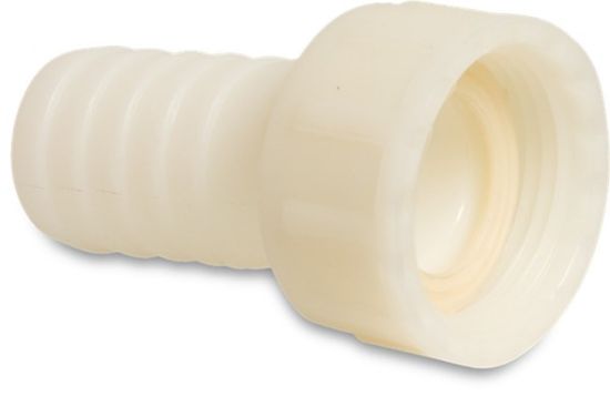 Afbeeldingen van Slangtule PA (nylon) wit ½"X13MM wartel binnendraad/slangtule 16bar