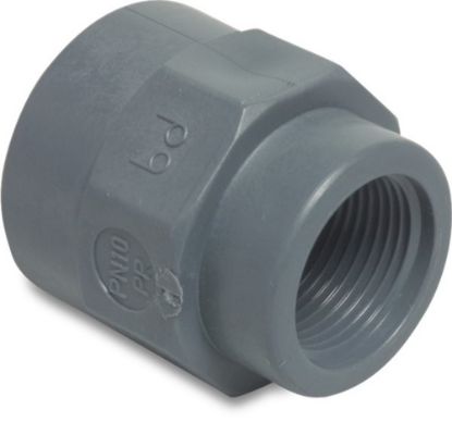 Afbeeldingen van Verloopsok PP grijs ¾"X½" binnendraad 10bar
