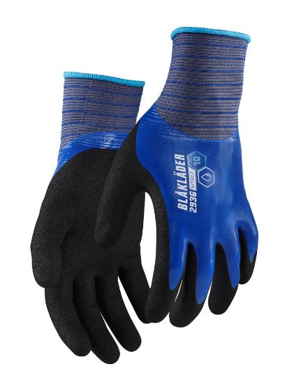 Afbeeldingen van BLÅKLÄDER Werkhandschoen nitril-gecoat waterdicht 2936 korenblauw 12