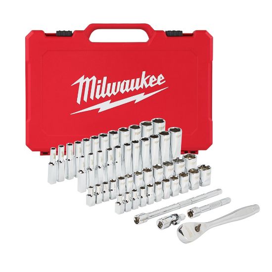 Afbeeldingen van MILWAUKEE Doppen- en ratelset ¼" FOUR FLAT 50x