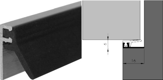 Afbeeldingen van KELFORT Tochtprofiel aluminium bu met spijkergaten 230CM