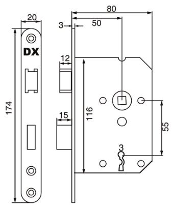 Afbeeldingen van DX Dag & nachtslot doornmaat 50MM ronde voorplaat