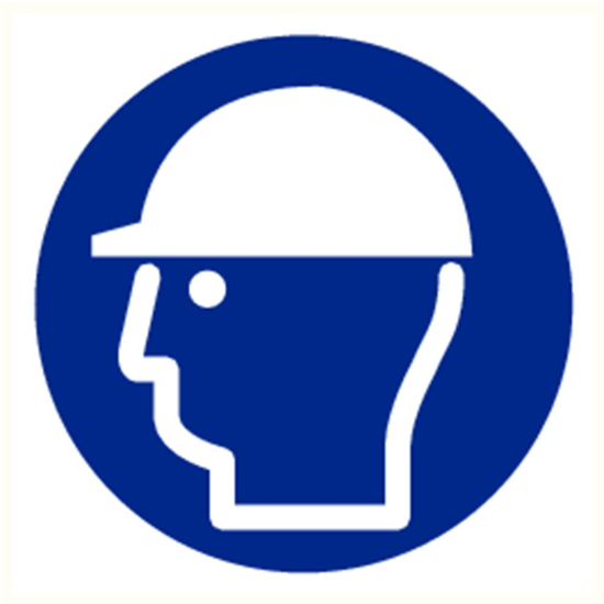 Afbeeldingen van Bord vinyl 'veiligheidshelm verplicht' 200MM