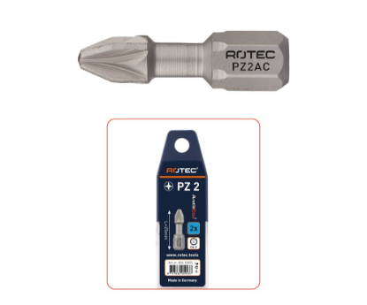 Afbeeldingen van ROTEC Torsionbit ¼" PRO PZ2 25MM C6,3 RVS 2x