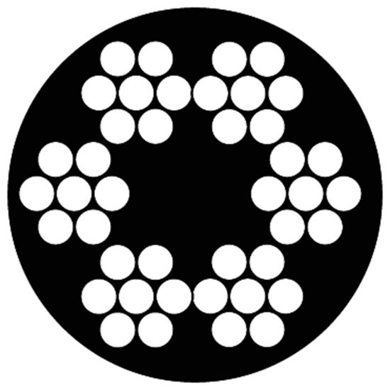 Afbeeldingen van DX Staalkabel 6X7+1TWK VZ PVC ommanteld transparant 3-5MM 25M