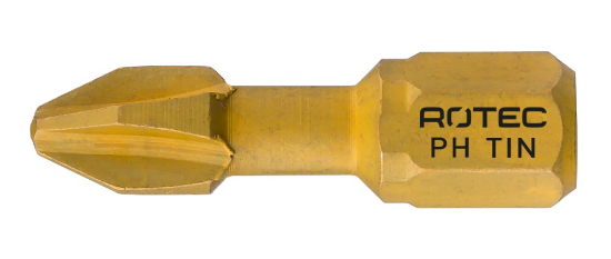 Afbeeldingen van ROTEC Torsionbit ¼" PRO PH2 25MM C6,3 TiN 10x