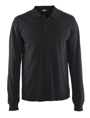 Afbeeldingen van BLÅKLÄDER Poloshirt met lange mouwen 3388 zwart 2XL