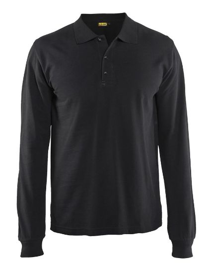 Afbeeldingen van BLÅKLÄDER Poloshirt met lange mouwen 3388 zwart L
