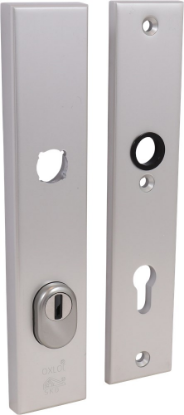 Afbeeldingen van OXLOC Veiligheidslangschild krukgat + kerntrekbeveiliging recht aluminium PC85 40MM