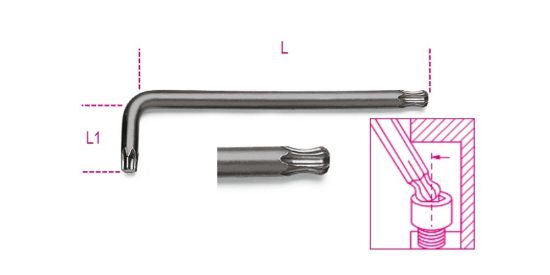 Afbeeldingen van BETA Haakse stiftsleutel kogelkop TORX 97BTX 40