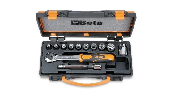 Afbeeldingen van BETA Doppendoosset ⅜" 10x + dopsleutel 910B/C10