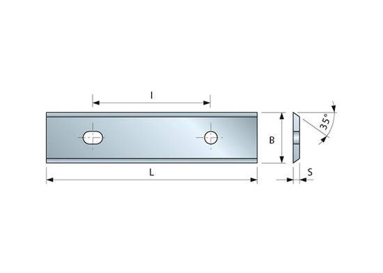 Afbeeldingen van ENT Keermes HM 2 snijkanten & 2 schroefgaten 80X13X2,2MM