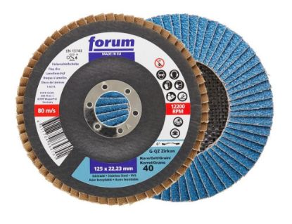 Afbeeldingen van FORUM Lamellen-schuurschijf 6° gebogen glasvezel zonder kunstharsbinding 180MM K60