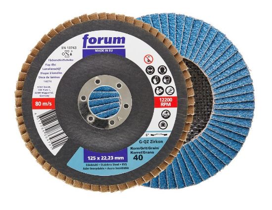 Afbeeldingen van FORUM Lamellen-schuurschijf 6° gebogen glasvezel zonder kunstharsbinding 180MM K80