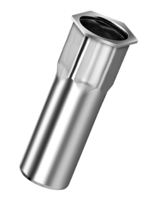 Afbeeldingen van Blindklinkmoer Q-nut RVS A2 semi-HEX gereduceerde verzonkenkop M4 klembereik 0,5-2,0MM