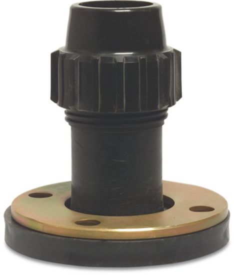 Afbeeldingen van JASON Aansluitstuk PP zwart/blauw DN80X3"X90MM DIN flens/knel 10bar DVGW/KIWA/WRAS/SVGW