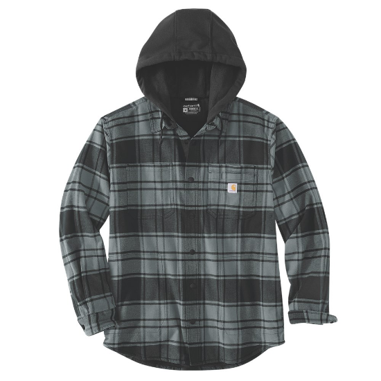 Afbeeldingen van CARHARTT Overhemd met capuchon flannel fleece gestreept 105621 ELM M