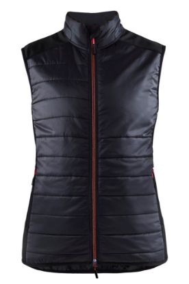 Afbeeldingen van BLÅKLÄDER Bodywarmer gevoerd dames 3864 zwart/rood 2XL