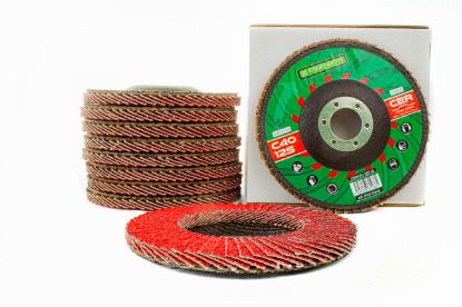 Afbeeldingen van EGGENBERG Lamellenschijf CER conisch INOX/ALU 125MM K40