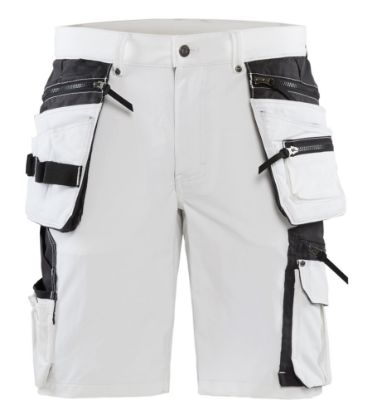 Afbeeldingen van BLÅKLÄDER Schildersshort met 4-weg stretch en spijkerzakken 1088 wit/donkergrijs C46