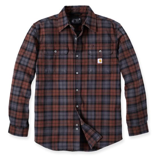 Afbeeldingen van CARHARTT Overhemd flannel geruit lange mouwen 106356 mocha S