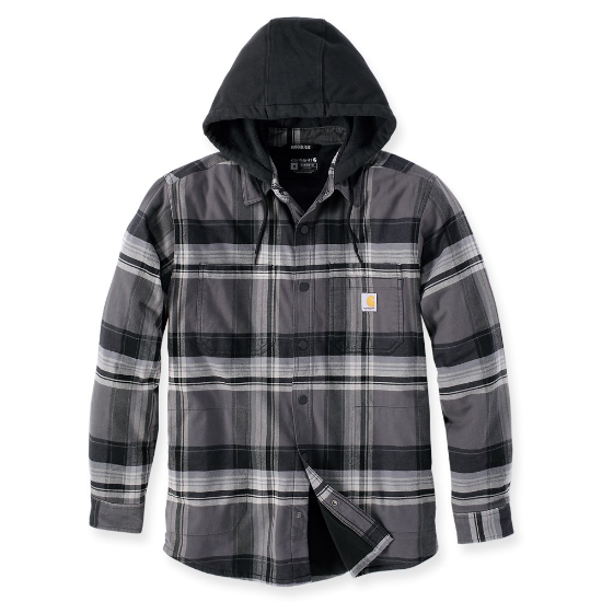 Afbeeldingen van CARHARTT Overhemd flannel sherpa geruit 105938 zwart XL