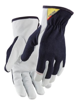 Afbeeldingen van BLÅKLÄDER Werkhandschoen leder 2801 donkerblauw/wit 10