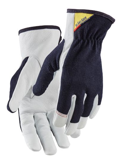 Afbeeldingen van BLÅKLÄDER Werkhandschoen leder 2801 donkerblauw/wit 10