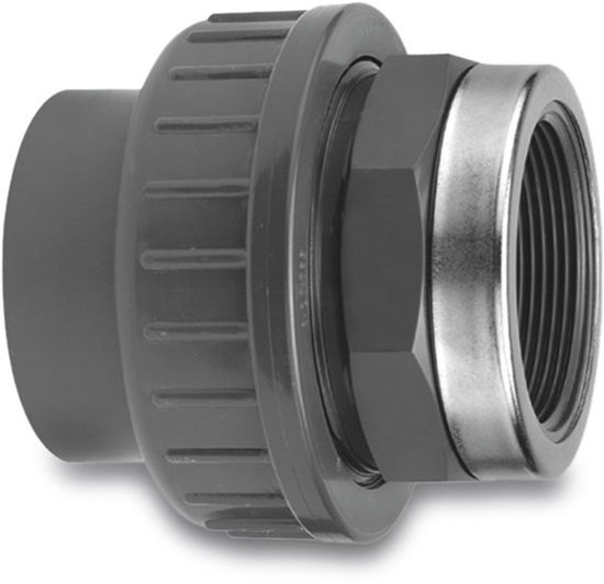 Afbeeldingen van VDL Koppeling versterkt PVC-U grijs 110MMX4" lijmmof/binnendraad 10bar