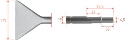 Afbeeldingen van ROTEC Schopbeitel zeskant 19/16,5X35MM 135X400MM